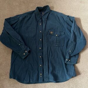 Beretta Blue Cotton Casual Button Up Shirt